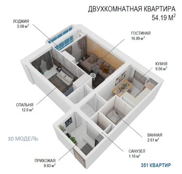 2 комнатные